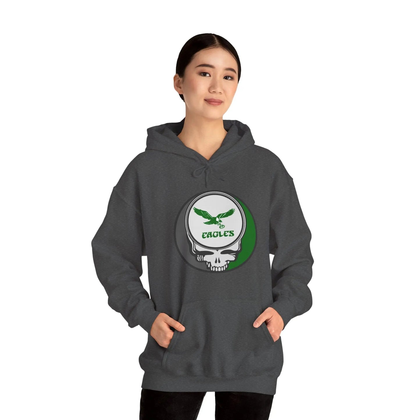 Philadelphia Eagles Skull Hoodie Medium-Heavy Fabric The Gridiron Collection