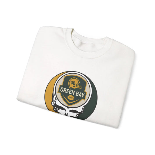 Green Bay Packers Grateful Dead Stealie Crewneck Sweatshirt The Gridiron Collection