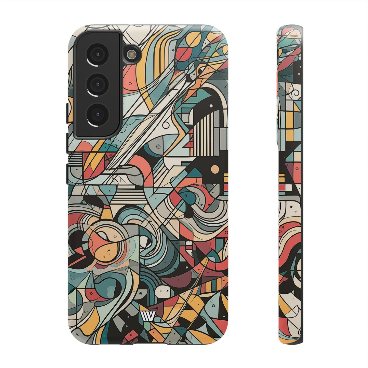 Abstract Doodle Tough Phone Case Dual-Layer Protection