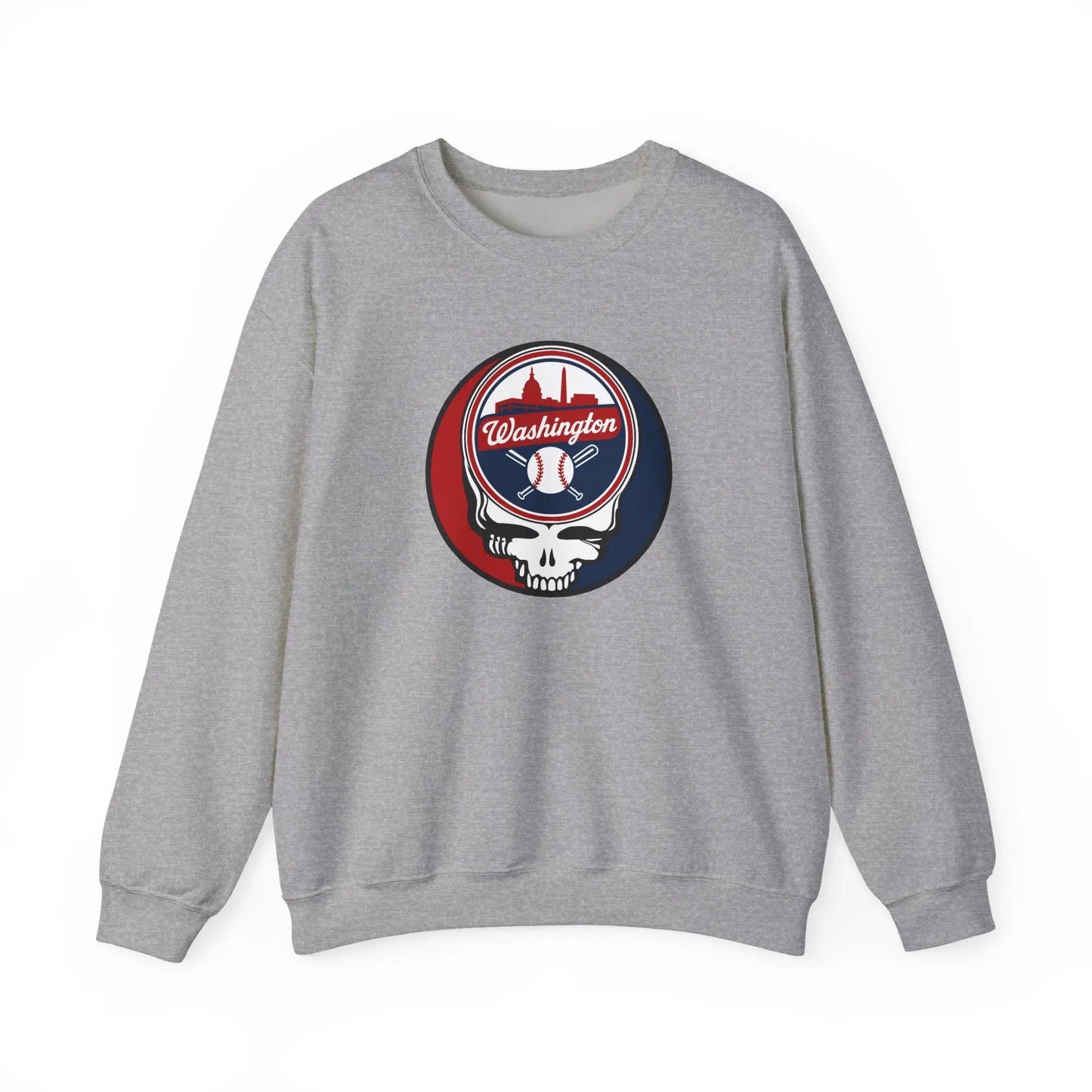 Washington Baseball Edition Grateful Dead Stealie Crewneck Sweatshirt The Ballpark Collection