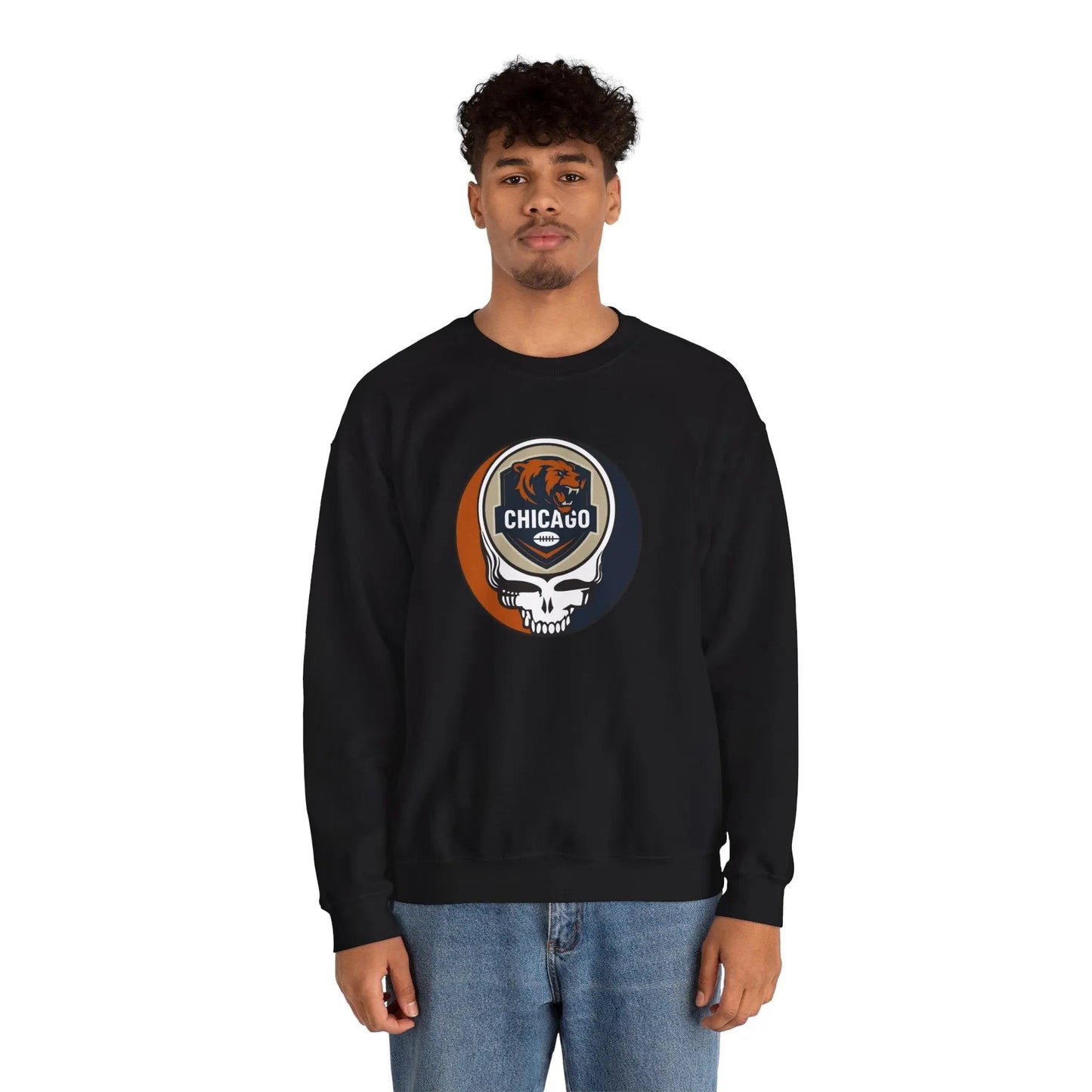 Gridiron Collection Chicago Bears Grateful Dead Stealie Crewneck Sweatshirt