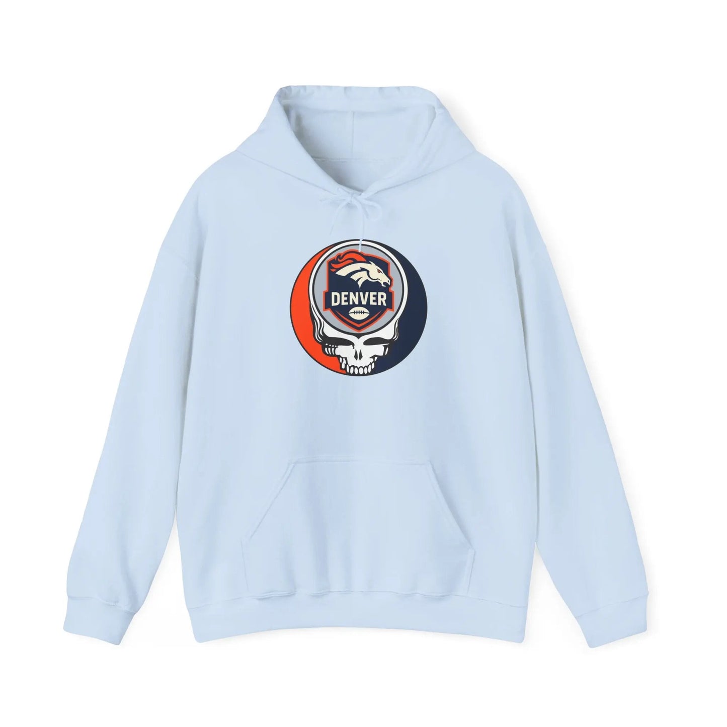 Denver Broncos Stealie Grateful Dead Hooded Sweatshirt Medium-Heavy Fabric NFL