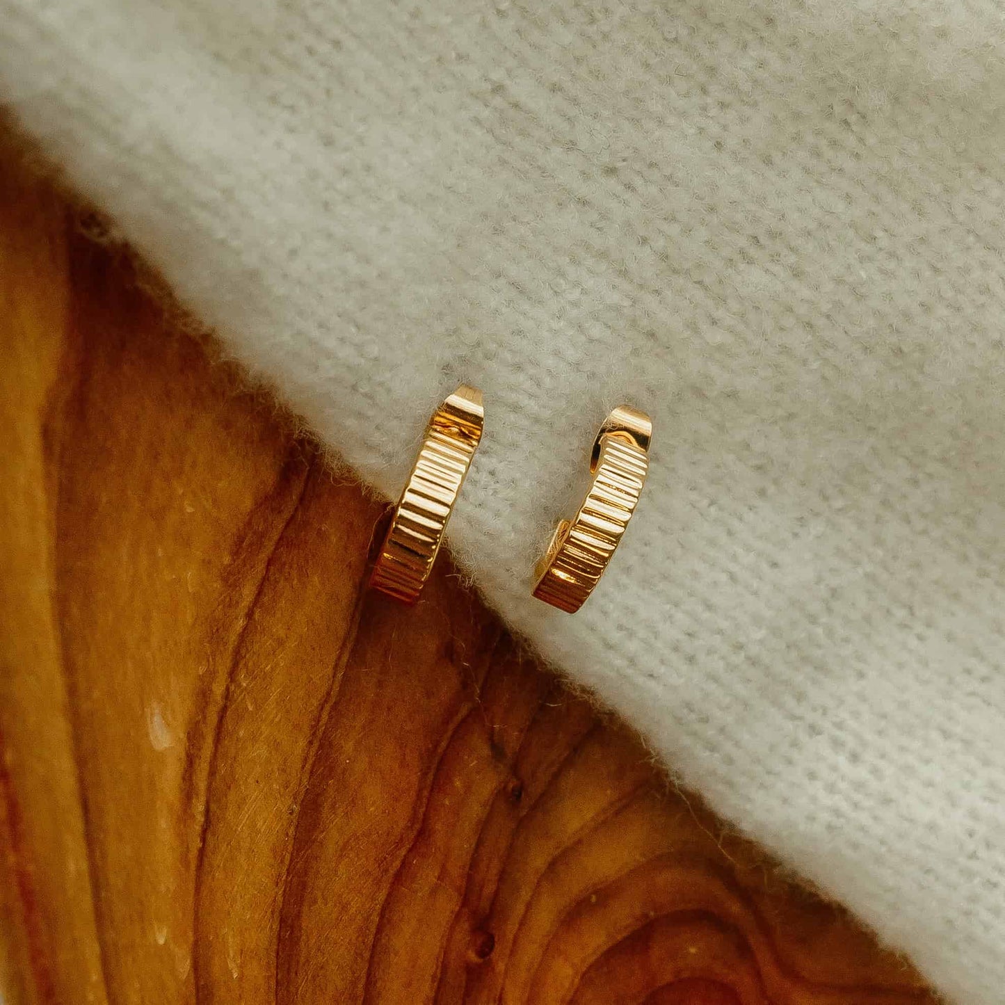 24k Gold Hoop Earrings Artisan Handmade Makena