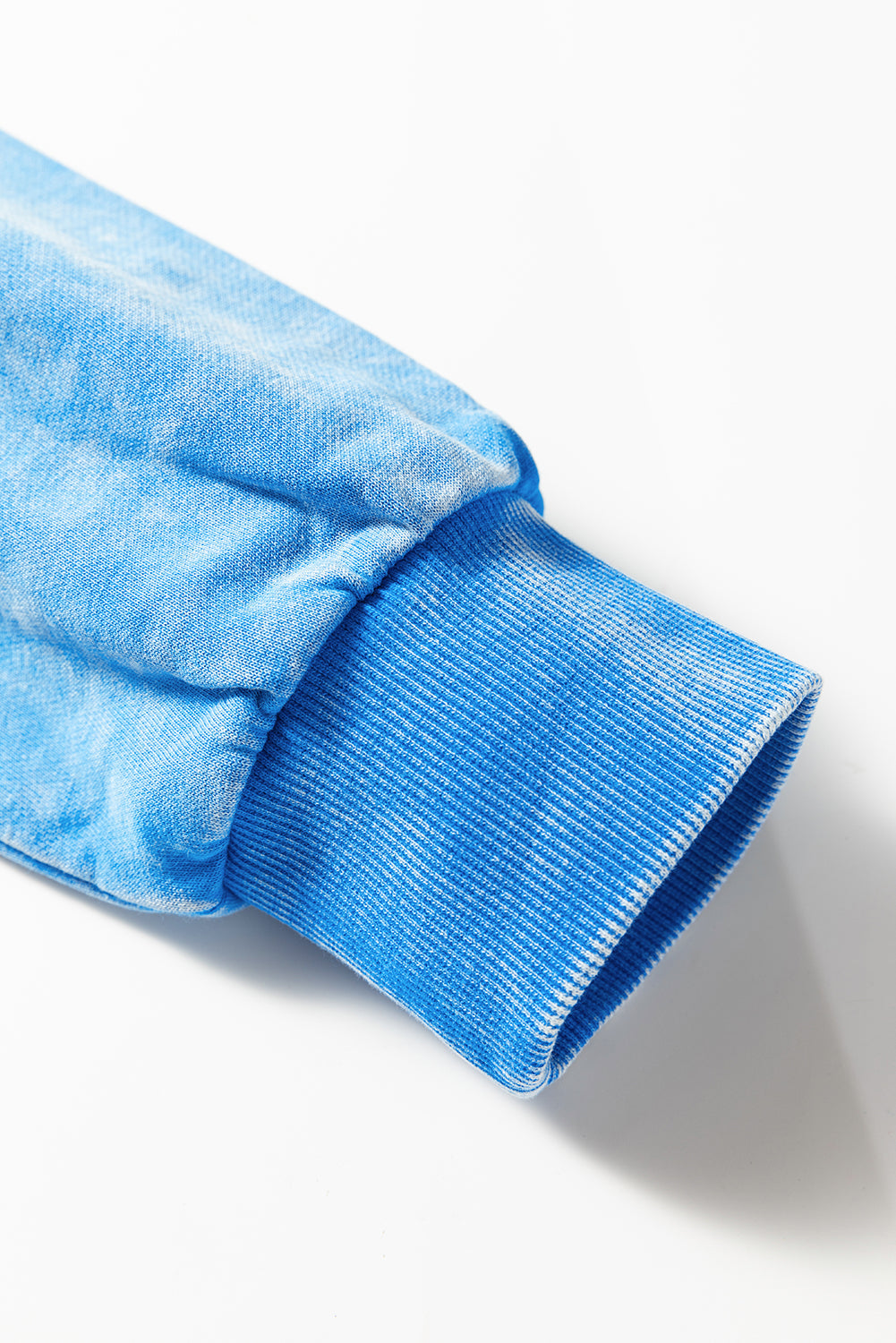 Blue Mineral Wash Double Patched Pocket Pullover Sweatshirt