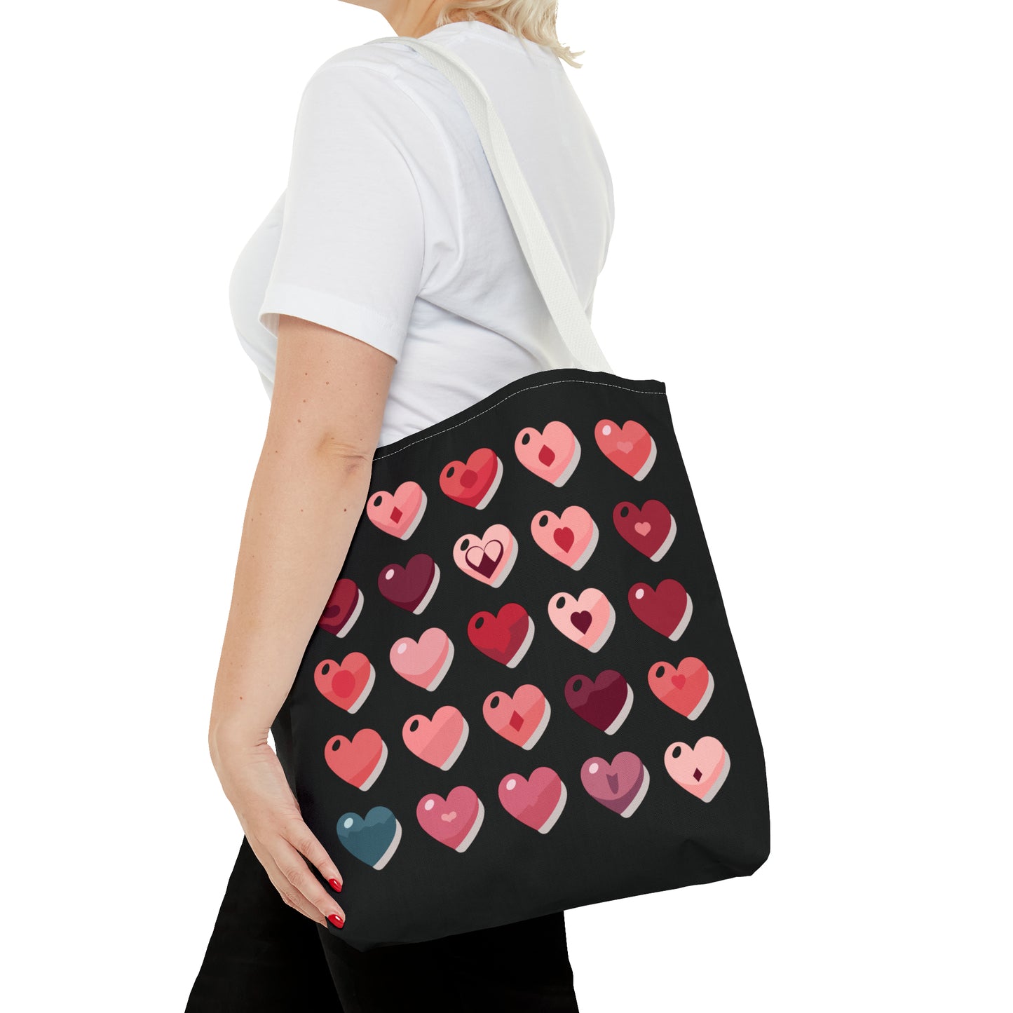Valentine's black Tote Bag (AOP)