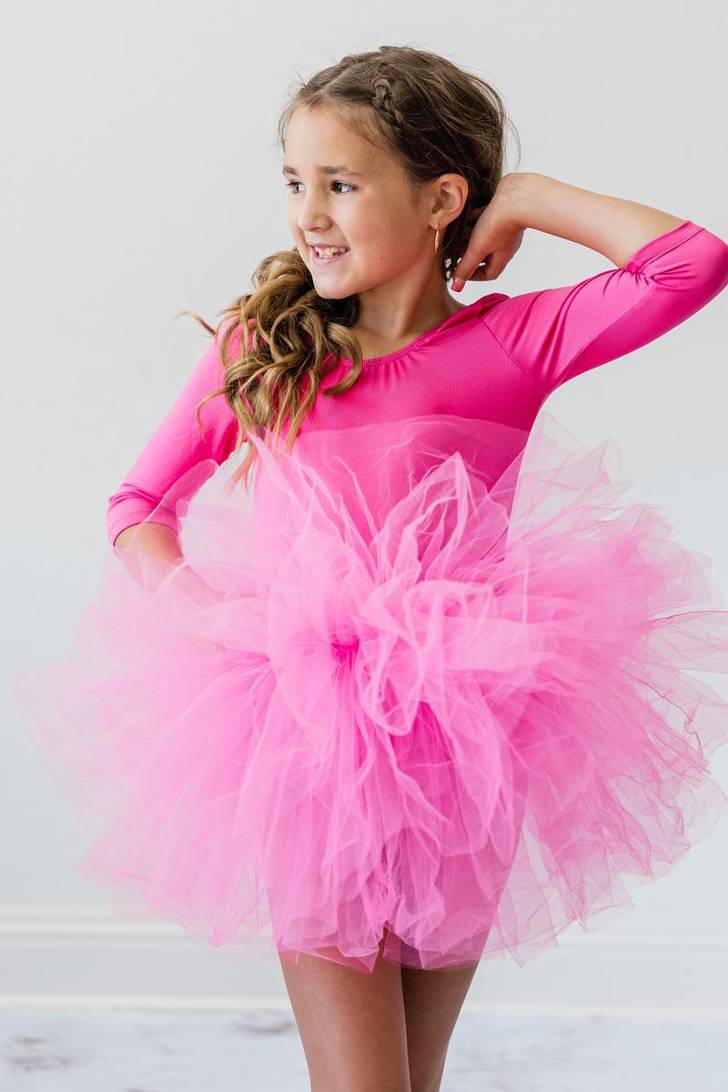 Hot Pink Full Fluffy 3/4 Tutu Leotard Mila & Rose