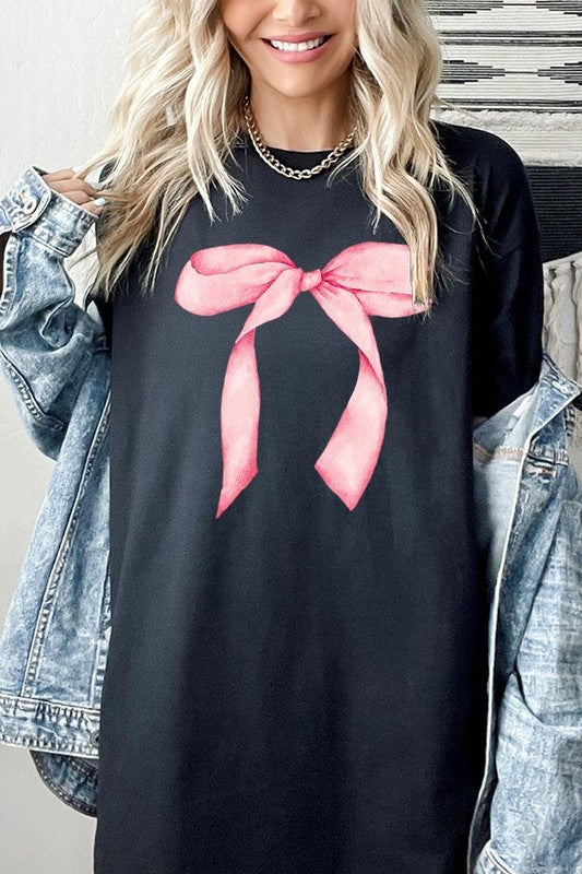 Pink Coquette Bow Graphic Plus Heavy Cotton Tee