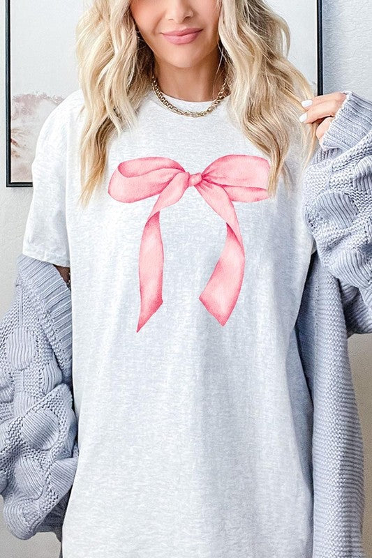 Pink Coquette Bow Graphic Plus Heavy Cotton Tee
