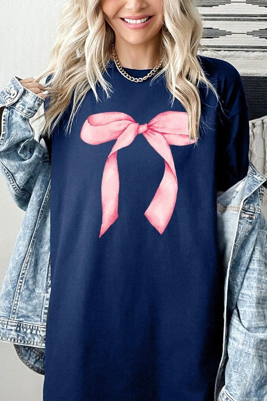 Pink Coquette Bow Graphic Plus Heavy Cotton Tee