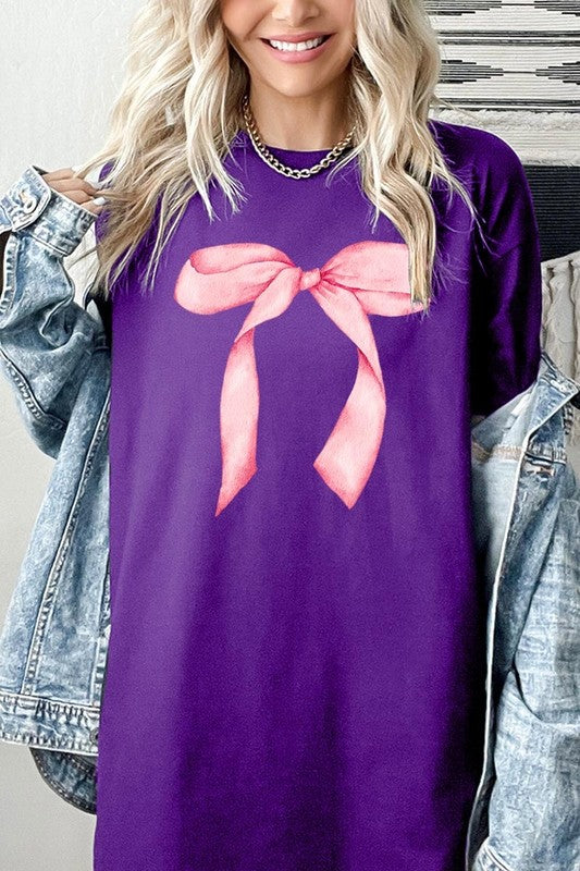 Pink Coquette Bow Graphic Plus Heavy Cotton Tee