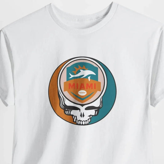 Miami Dolphins Steal Your Face Football Edition T-Shirt The Gridiron Collection