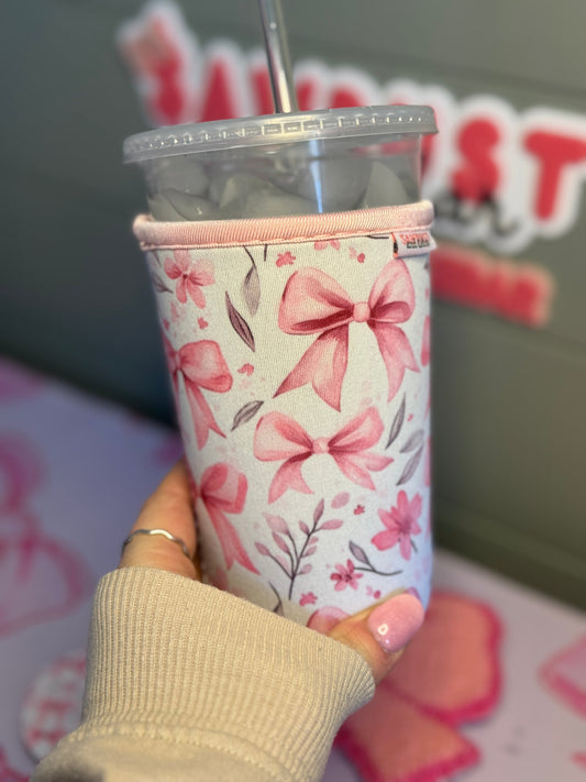 Bows in Bloom Blush Cup Sleeve Coffee Cup Coozie