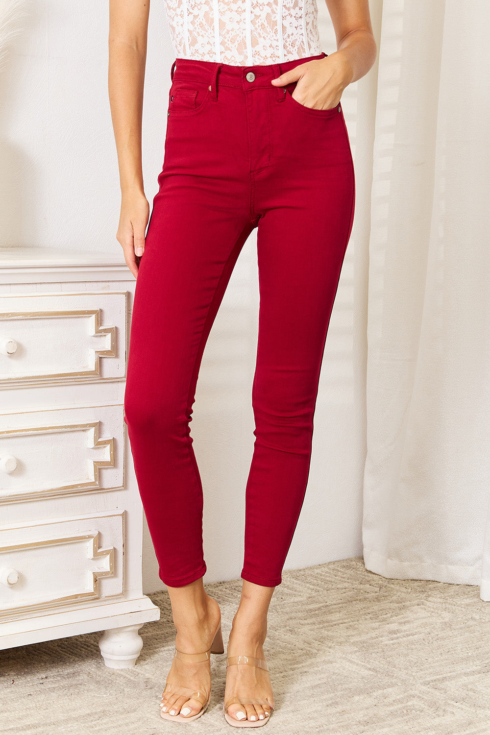 Full Size High Waist Tummy Control Skinny Jeans Judy Blue