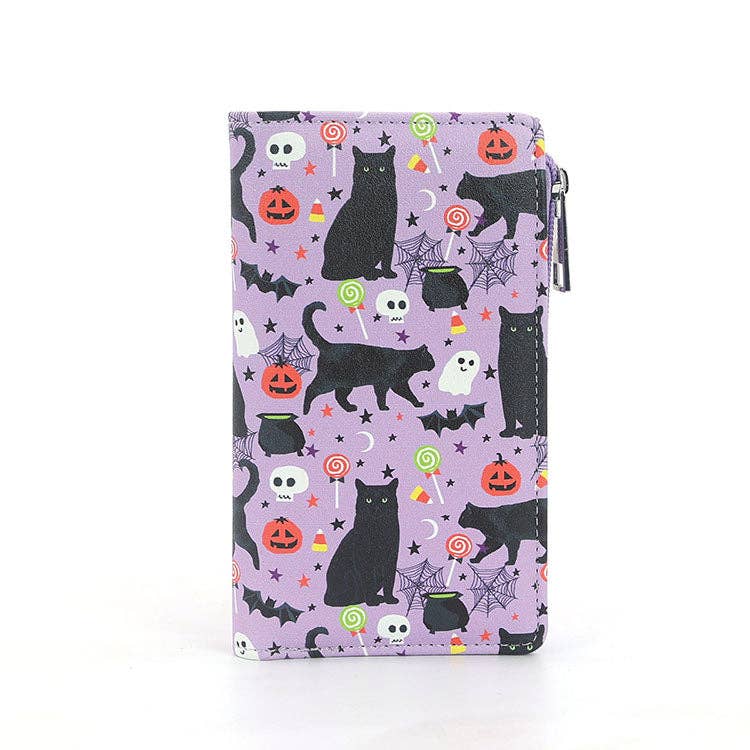 Halloween Black Cat Vinyl Wallet Collage