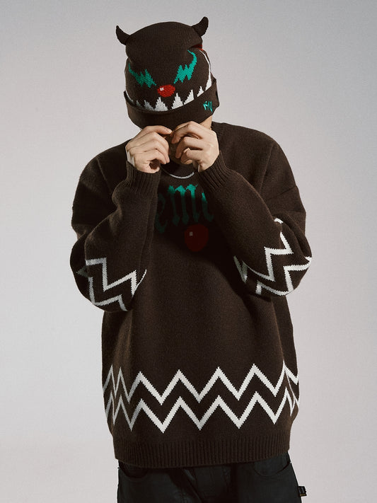 Christmas Alphabet Personality Loose Sweater Men