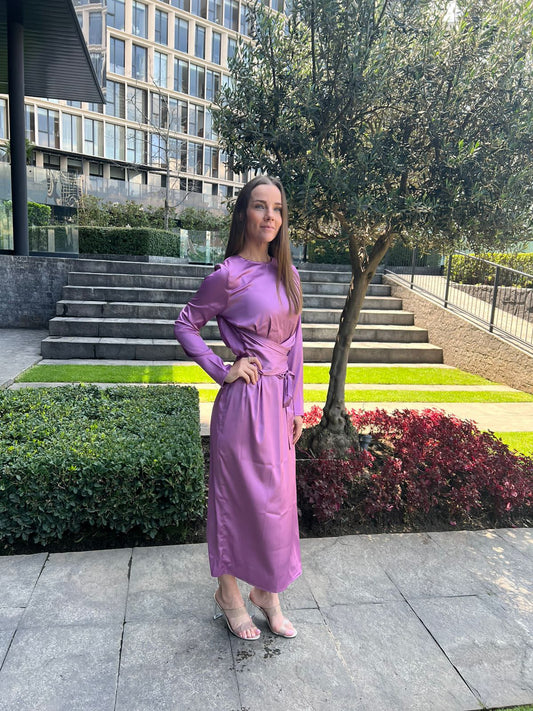 Elegant wrap look maxi dress