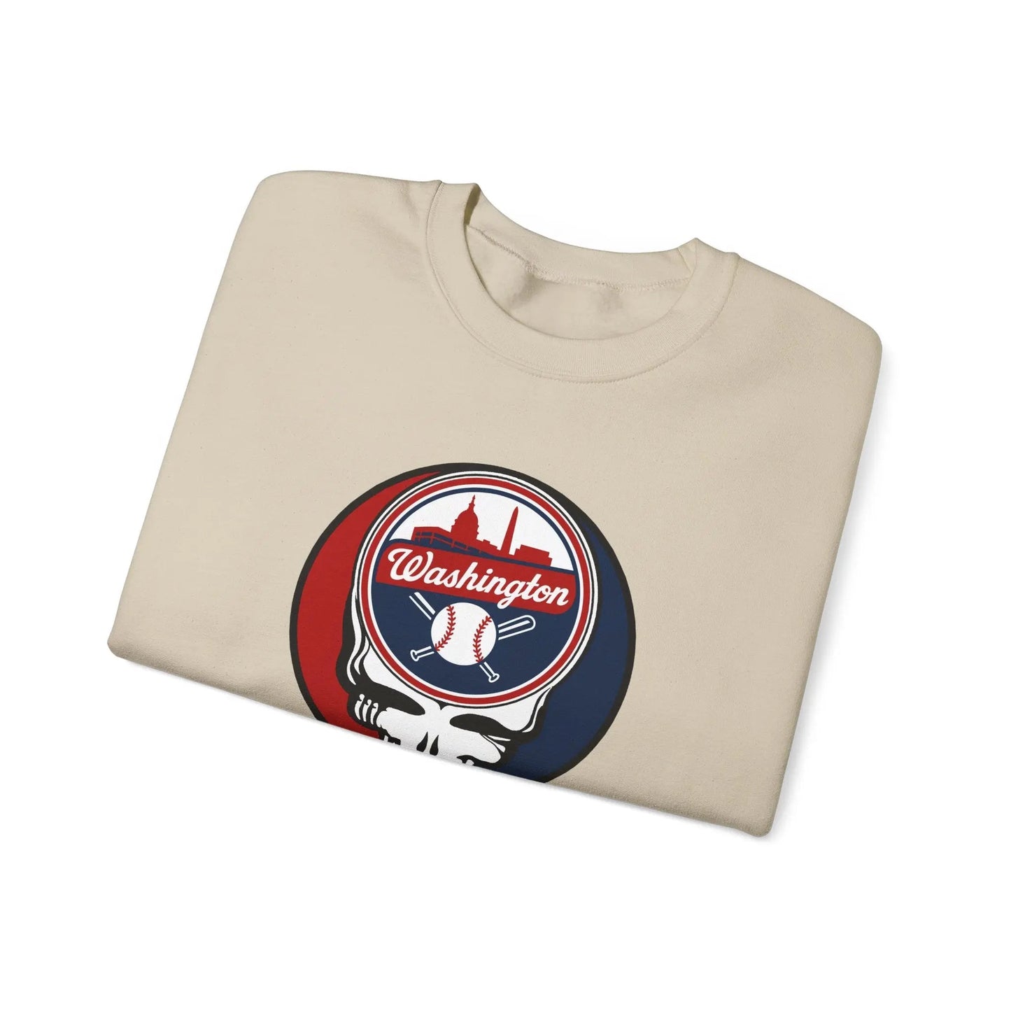 Washington Baseball Edition Grateful Dead Stealie Crewneck Sweatshirt The Ballpark Collection