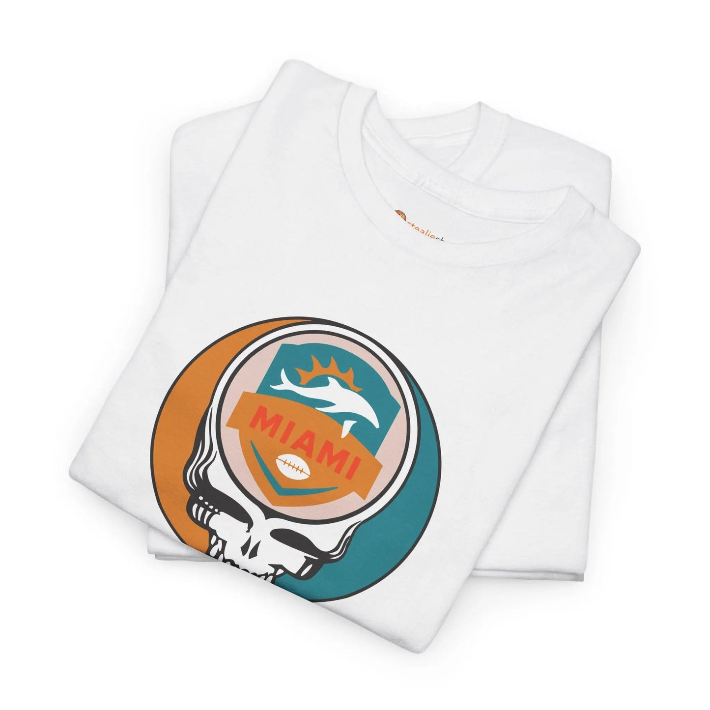 Miami Dolphins Steal Your Face Football Edition T-Shirt The Gridiron Collection