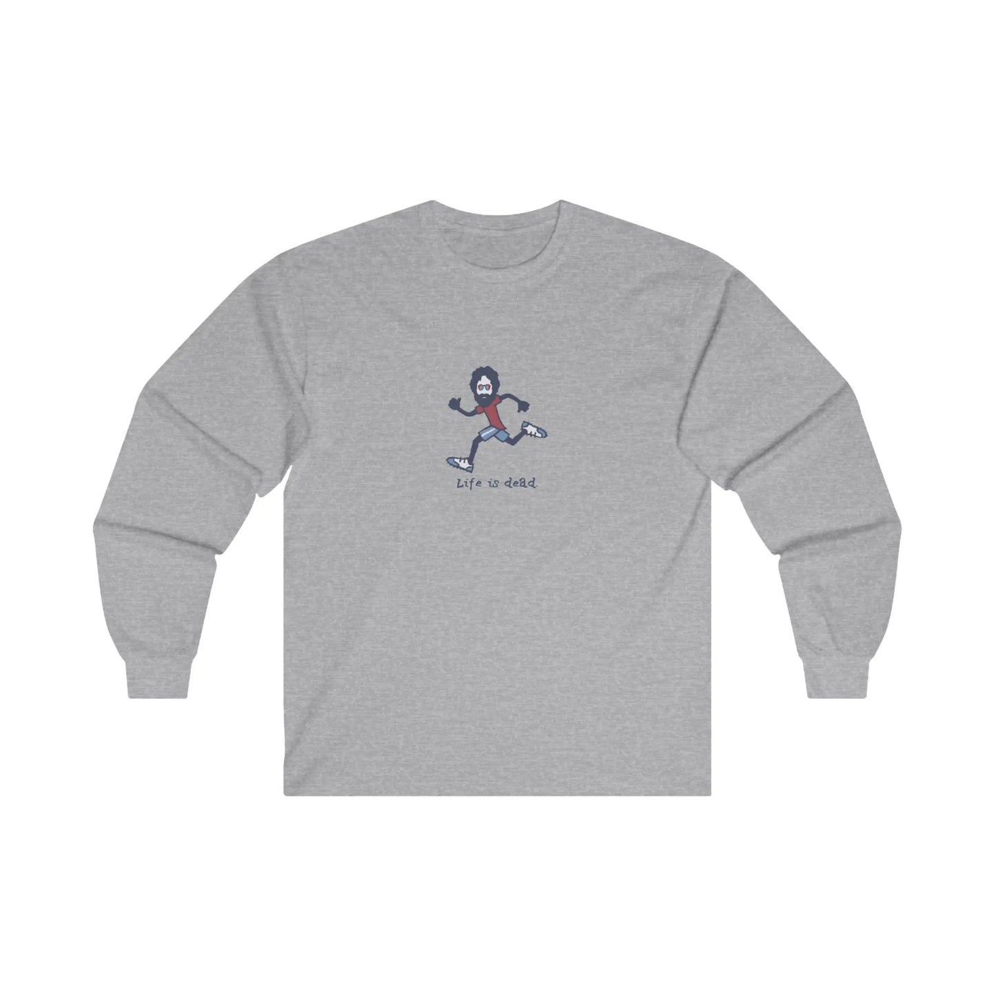 Grateful Dead Ultra-Cotton Long Sleeve Tee Life is dead. Runner Jerry