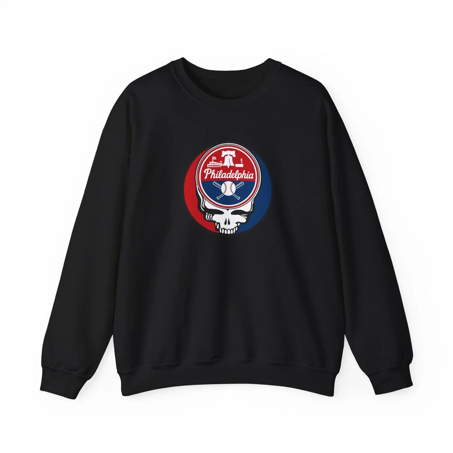 Grateful Dead Stealie Crewneck Sweatshirt Heavy Blend Philadelphia Baseball Edition MLB