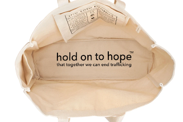 Organic Cotton Tote Bag Hold On To Hope with Pockets