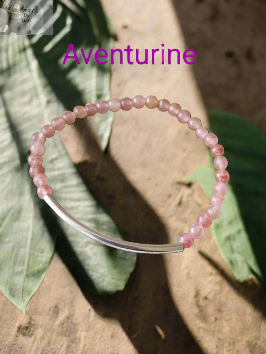 Aventurine 6mm Prosperity Bracelet with Stainless Steel Spacer