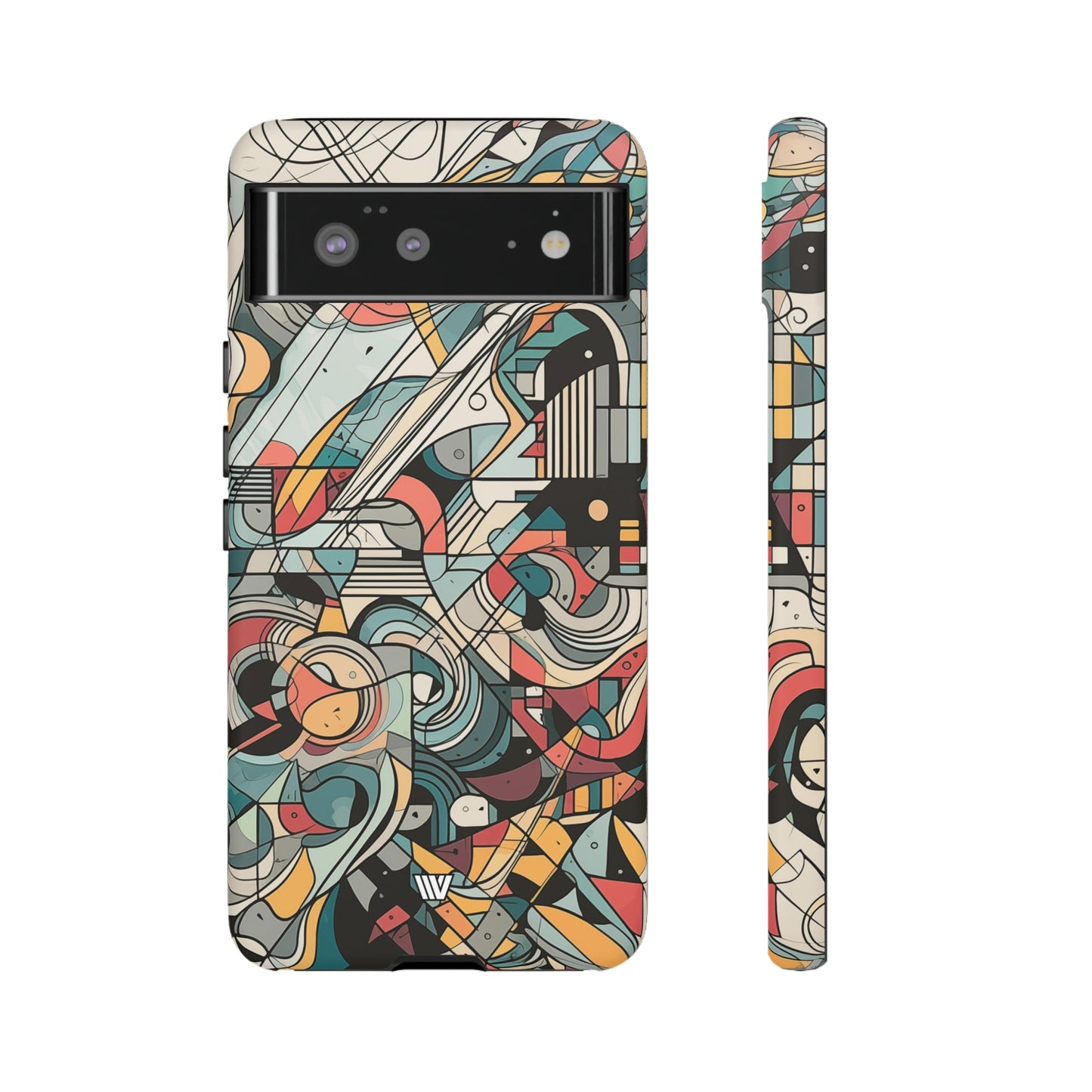 Abstract Doodle Tough Phone Case Dual-Layer Protection