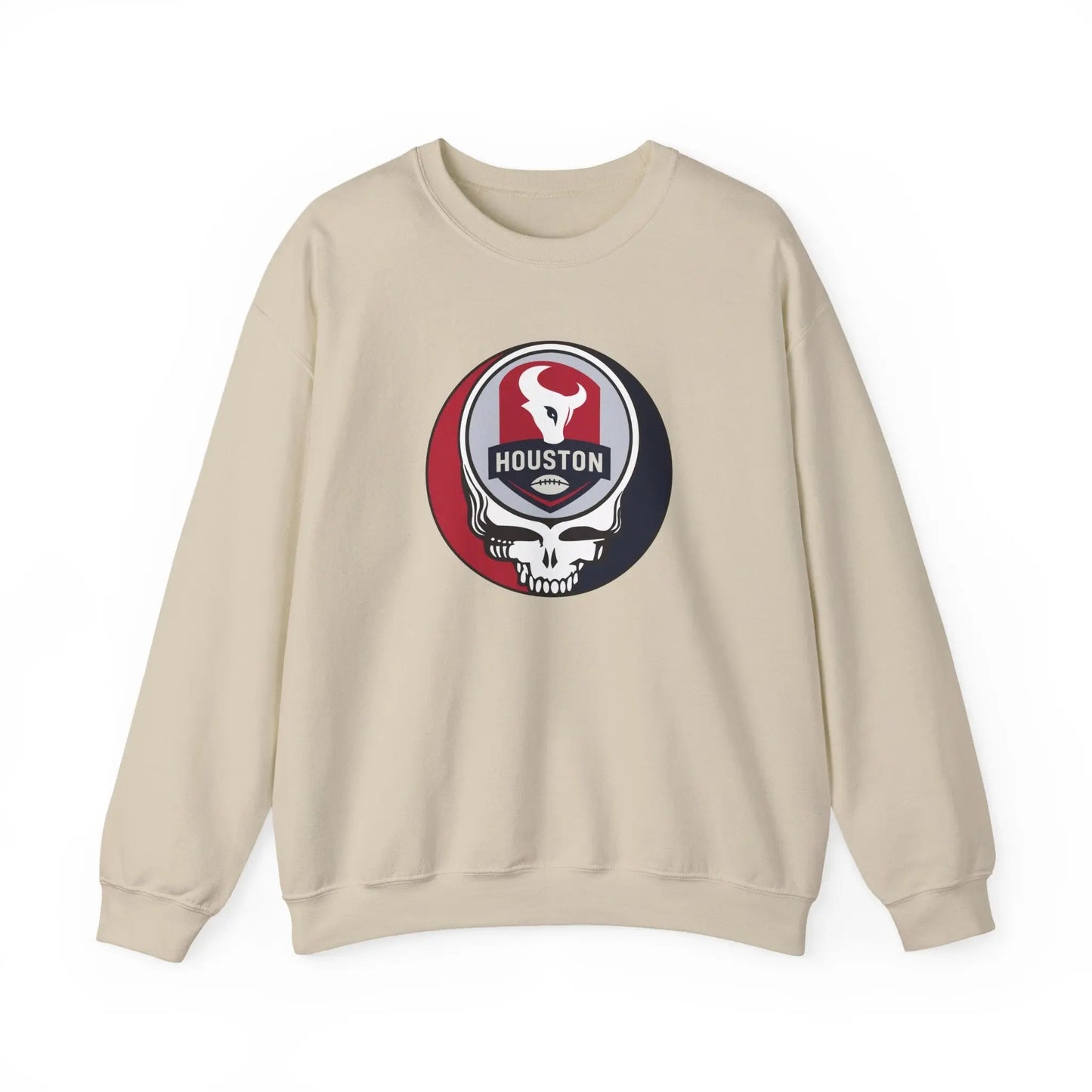 Grateful Dead Stealie Crewneck Sweatshirt Unisex Heavy Blend Houston Texans NFL
