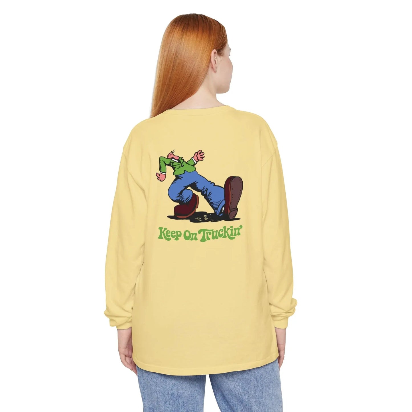 Garment-Dyed Long Sleeve T-Shirt Two-Sided The Do-Dah Man Vineyard Collection