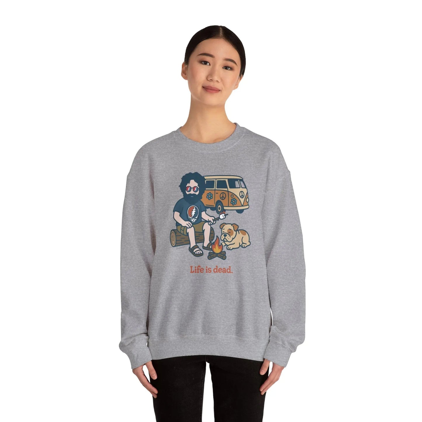 Jerry and Frank are Camping Life is dead Crewneck Sweatshirt Gildan
