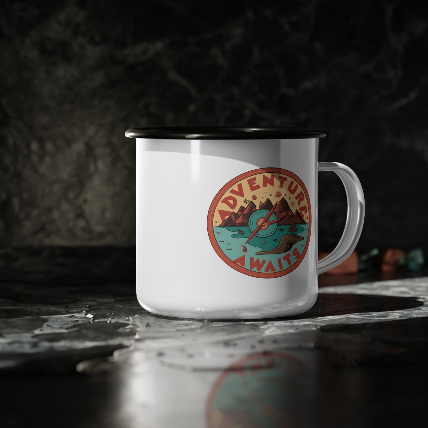 Enamel Camp Cup - Unique Adventure Awaits Travel Mug