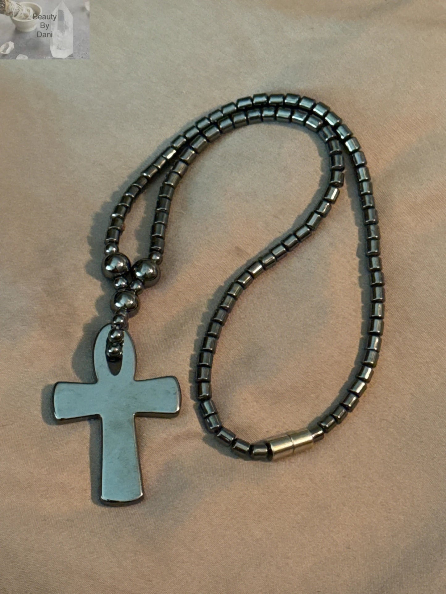 Hematite Ankh Necklace Adjustable Chain Spiritual Jewelry
