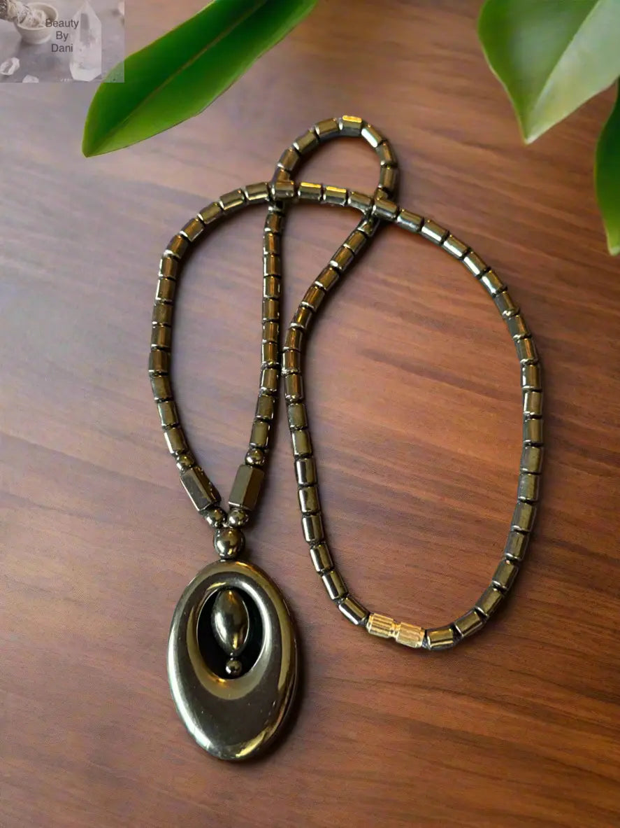 Hematite Grounding Oval Necklace Beauty by Dani