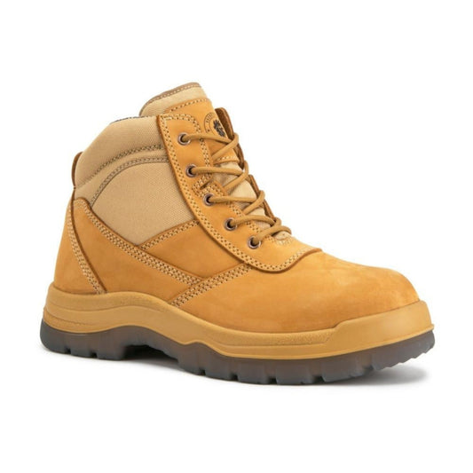 Steel Toecap Wide Width Leather Work Boots 6 Inch Zip-sided ROCKROOSTER Cortez Tan AK050