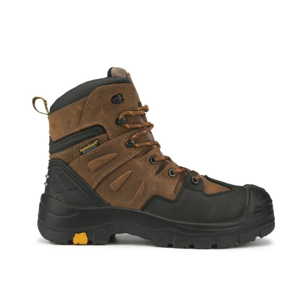 Woodland Brown 6 Inch Waterproof Safety Toe Leather Work Boots ROCKROOSTER