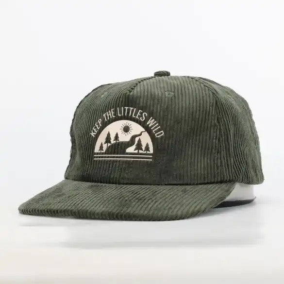 Green Corduroy SnapBack Hat for Toddlers and Youth Green Rivers