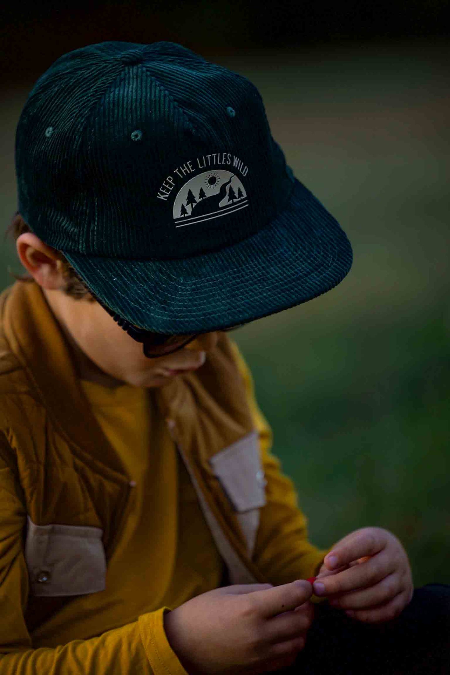 Green Corduroy SnapBack Hat for Toddlers and Youth Green Rivers