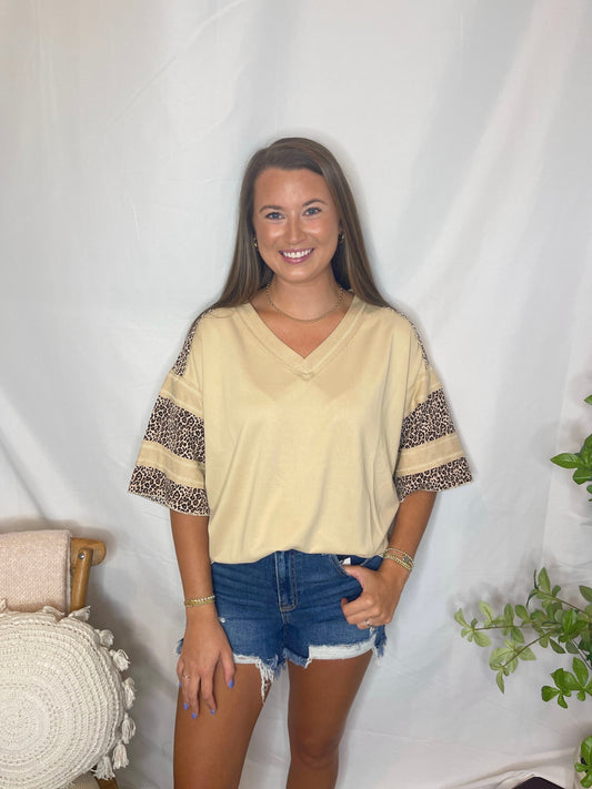 Leopard French Terry Top Casual Women's Top Sweet Jude Boutique