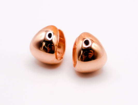 Rose Gold Peanut-Shaped Earrings Italian Made Le Reussi