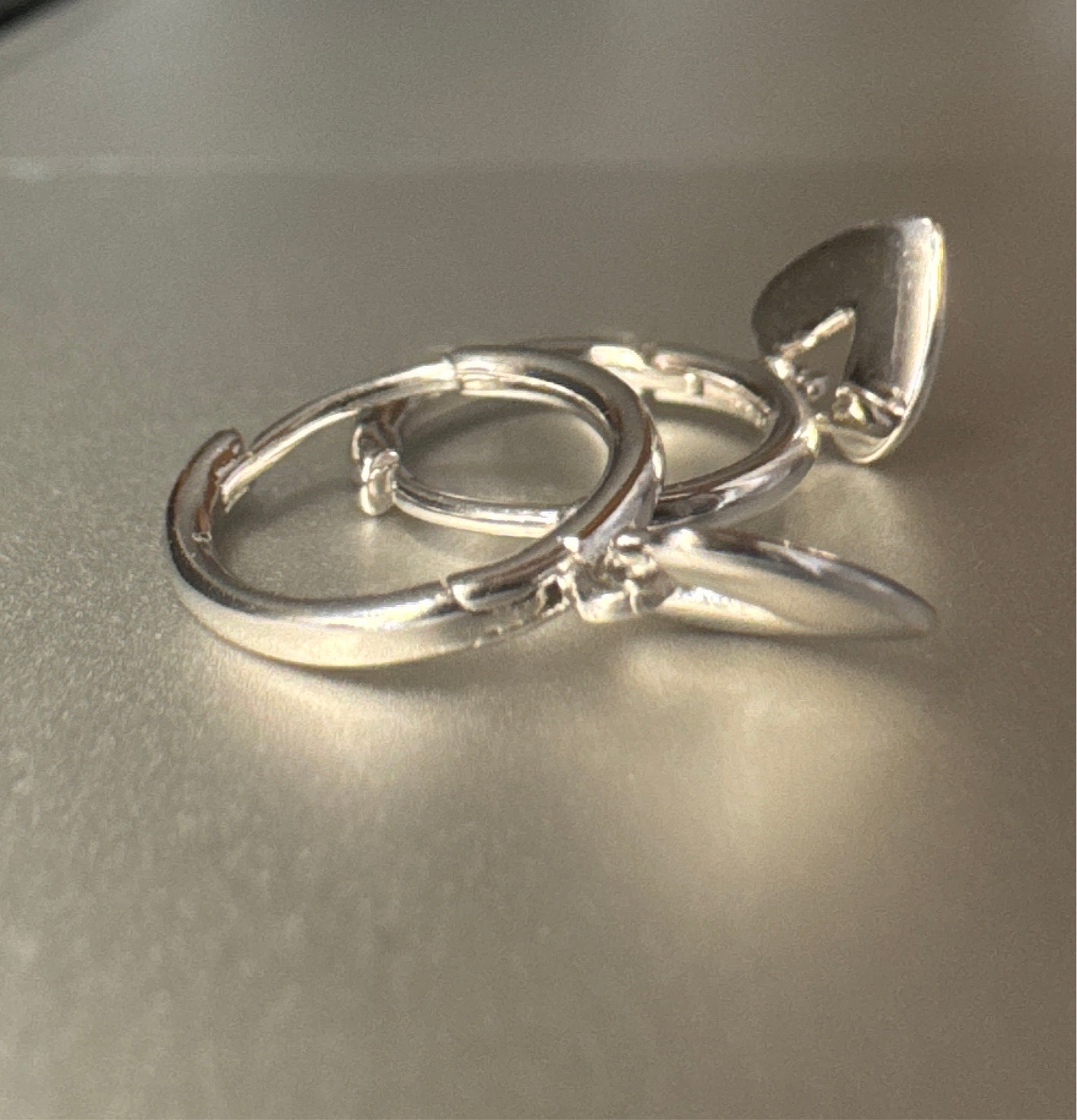 Sterling Silver Hoop Heart Dangle Earrings for Kids and Adults with Sensitive Skin