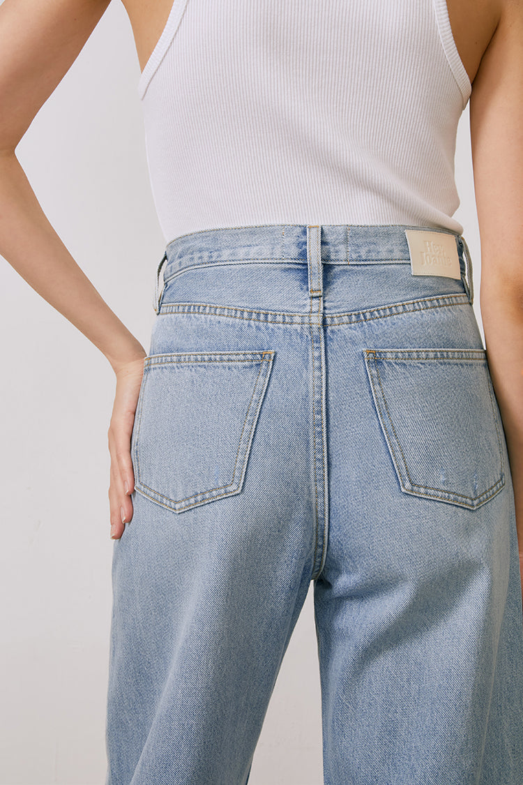 High Rise Light Fading Barrel Jeans Queens Of Noise
