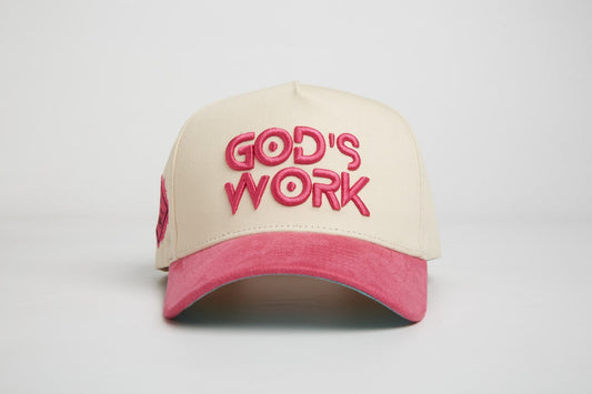 Suede Hot Pink & Teal Snap-Back 5-Panel Cap God’s Work Signature Series