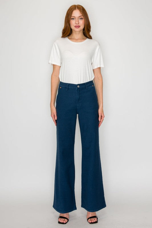 Tummy Control High Rise Wide Flare Jeans AT2112WDNV