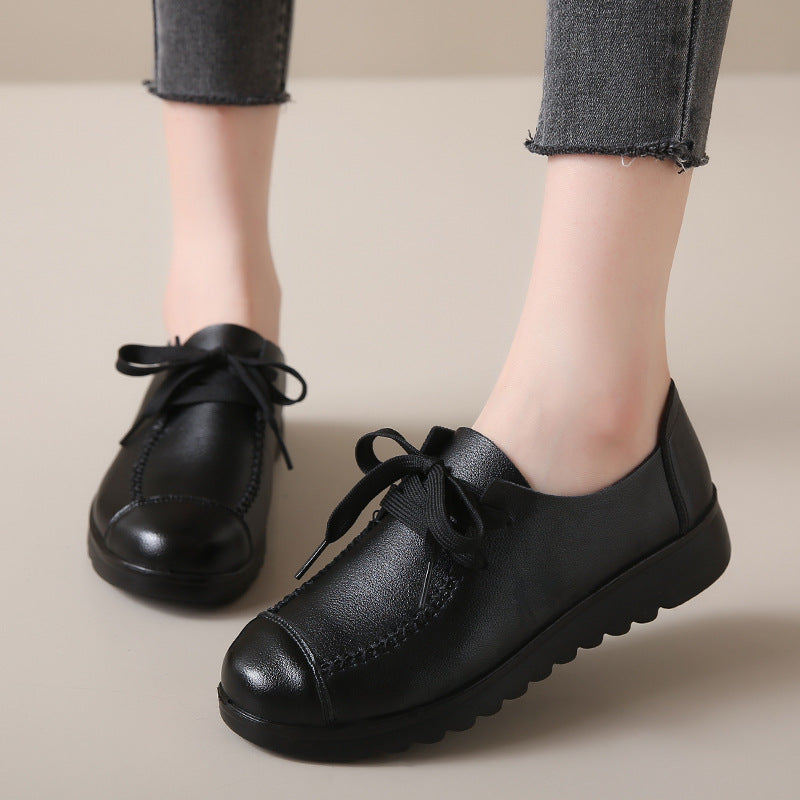 Women’s Black Flat Soft Sole Anti-Slip Work Shoes