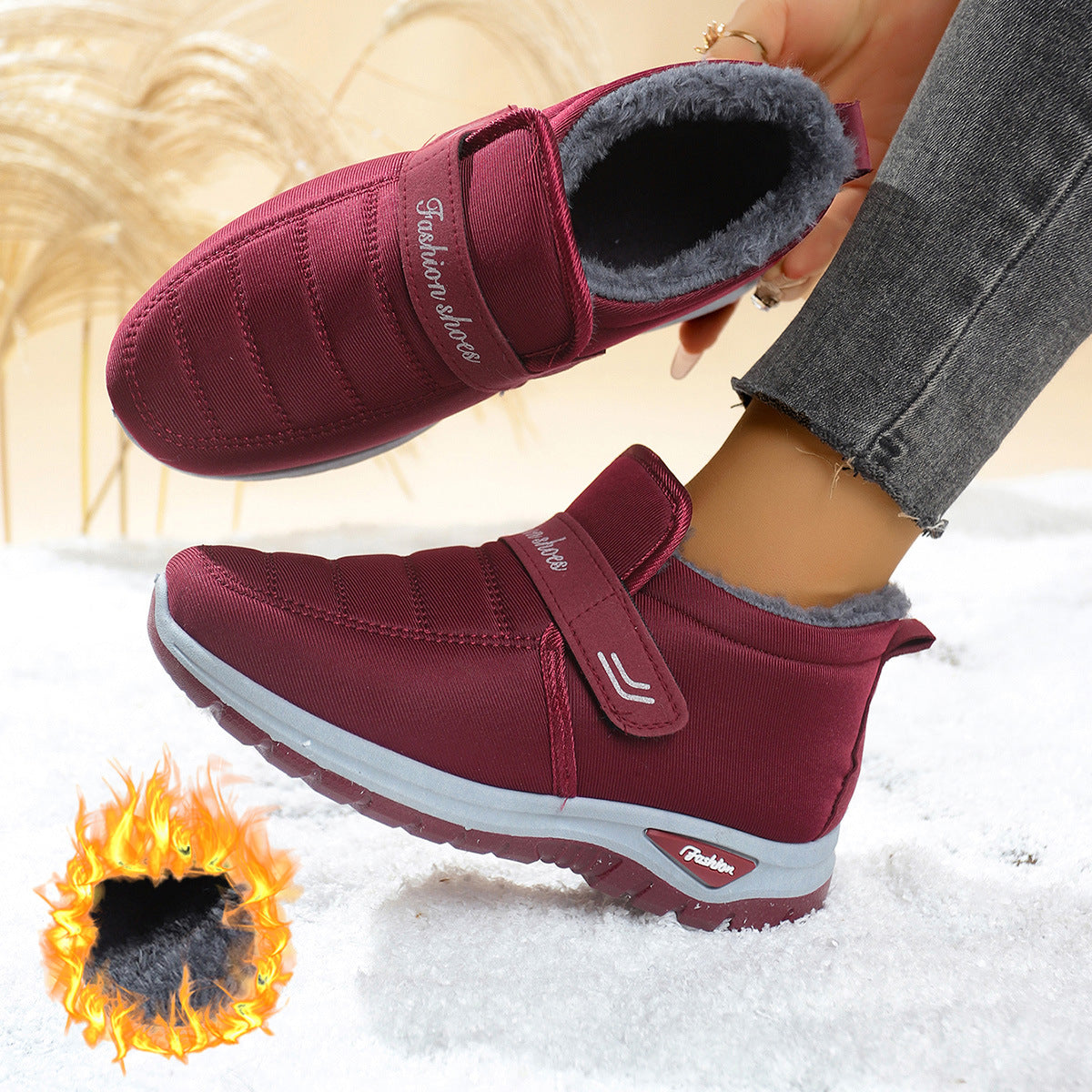 Women’s Fleece-Lined Insulated Snow Boots Warm Winter Anti-Slip Boots