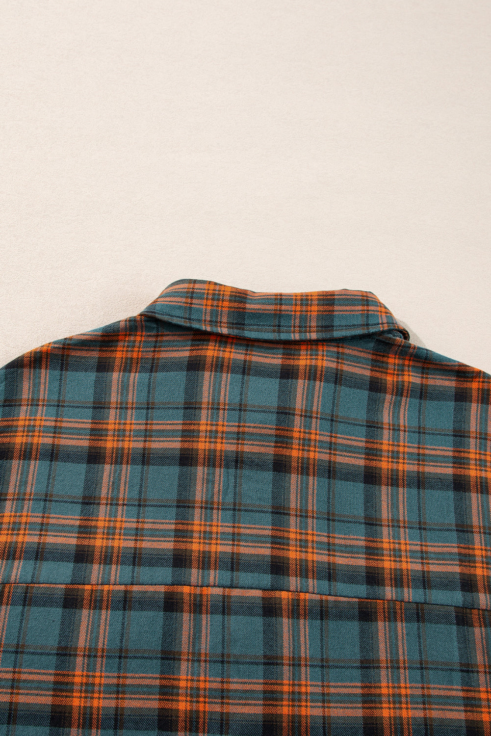 Red Plaid Distressed Hem Long Sleeve Shirt Shacket