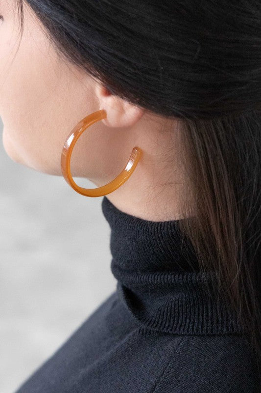 Simplistic Hoop Earrings Amber Hoop Earrings