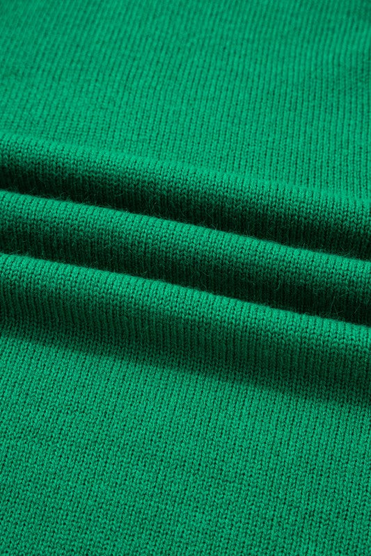 Solid Knit Button-Up Drop Shoulder Sweater Cardigan