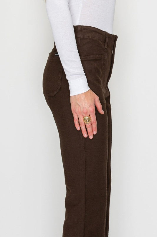 Tummy Control High Rise Bootcut Jeans Brown Wash AT2114BTBR