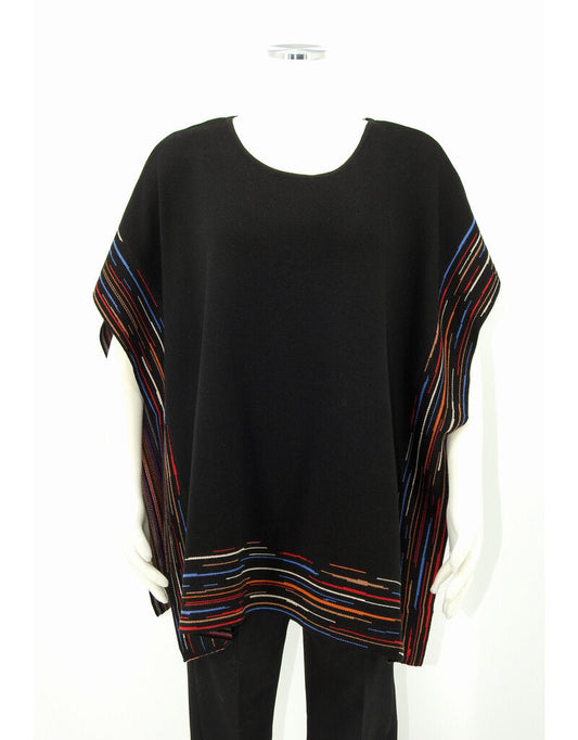 Black Knit Poncho Cape Angel Apparel